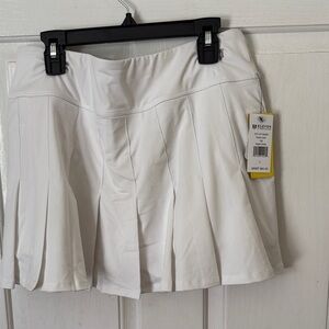 White Pleated Skort